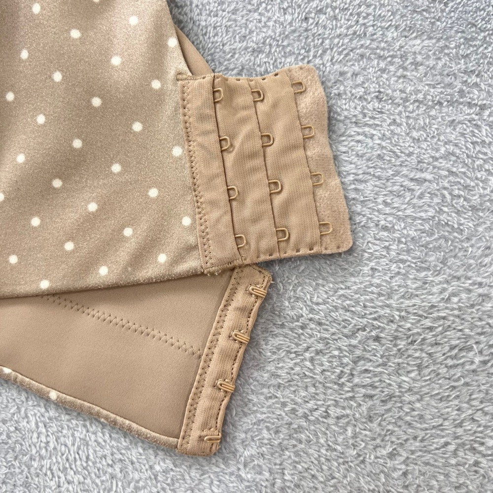 Cacique Lane Bryant Smooth Boost Plunge Underwire Bra 46DD Taupe Polka Dot Lace - Picture 6 of 7